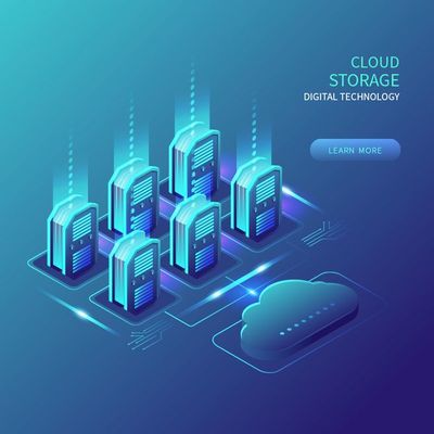 科技感2.5D扁平化立體ui等距插畫(huà)圖標(biāo)banner大數(shù)據(jù)智能ai矢量素材